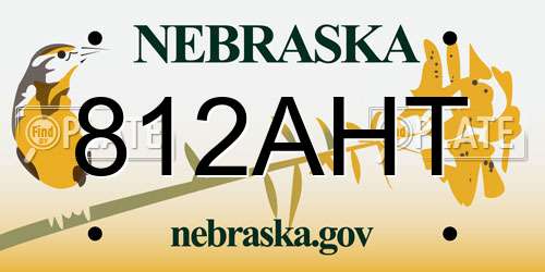 812AHT Nebraska License Plate