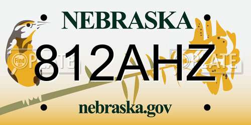 812AHZ Nebraska License Plate