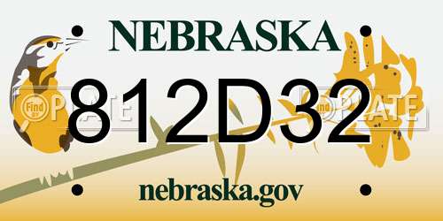 812D32 Nebraska License Plate
