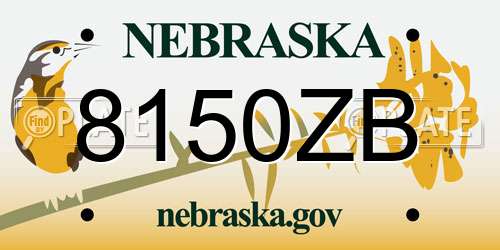 8150ZB Nebraska License Plate