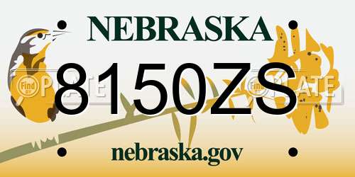 8150ZS Nebraska License Plate