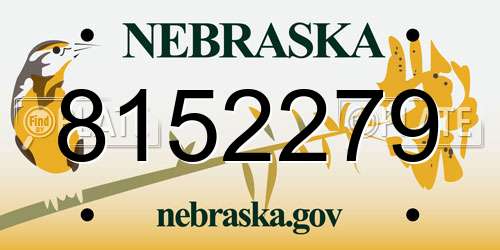 8152279 Nebraska License Plate