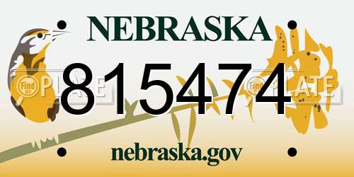 815474 Nebraska License Plate