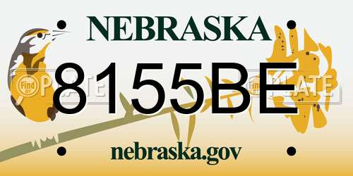 8155BE Nebraska License Plate
