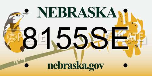 8155SE Nebraska License Plate