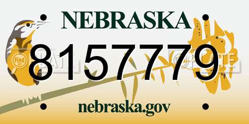 8157779 Nebraska License Plate
