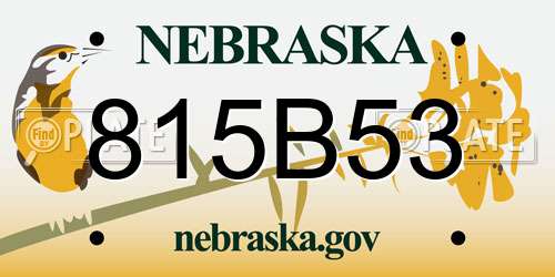 815B53 Nebraska License Plate
