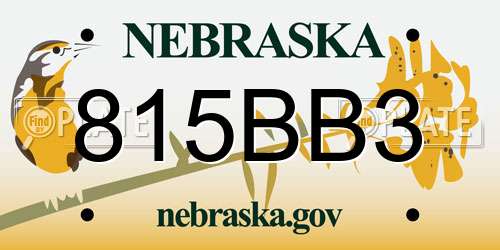 815BB3 Nebraska License Plate