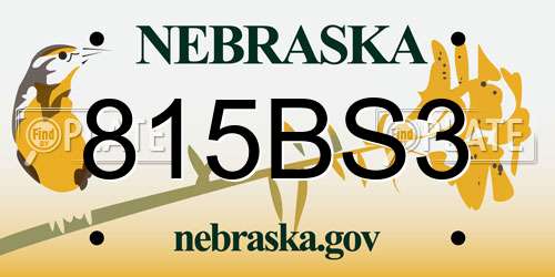 815BS3 Nebraska License Plate