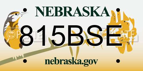 815BSE Nebraska License Plate