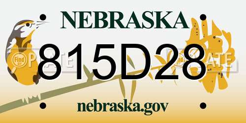 815D28 Nebraska License Plate