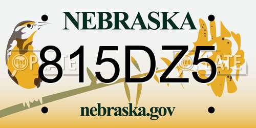815DZ5 Nebraska License Plate