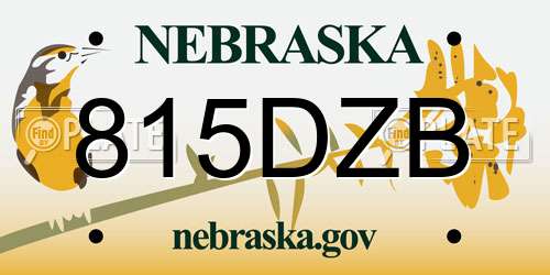 815DZB Nebraska License Plate