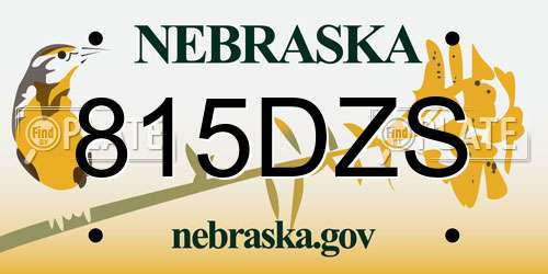 815DZS Nebraska License Plate