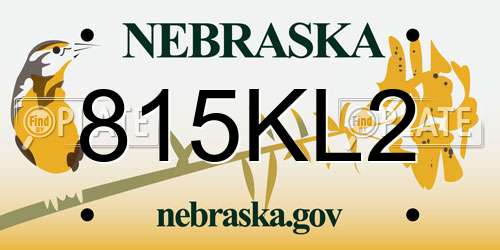 815KL2 Nebraska License Plate