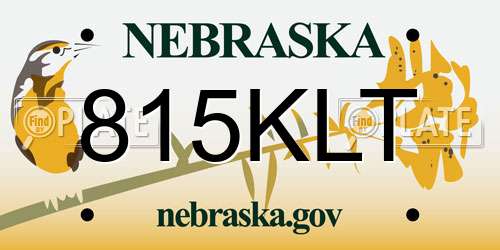 815KLT Nebraska License Plate
