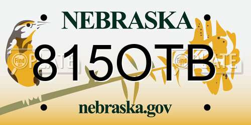 815OTB Nebraska License Plate