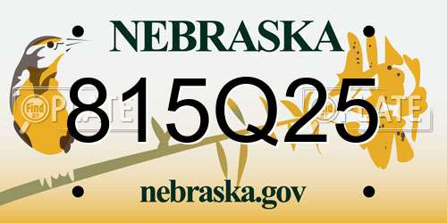 815Q25 Nebraska License Plate