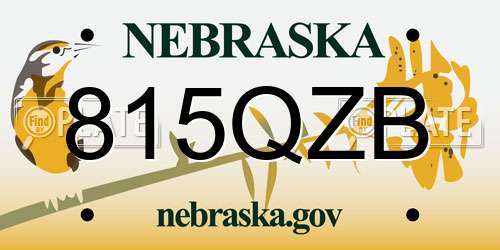 815QZB Nebraska License Plate