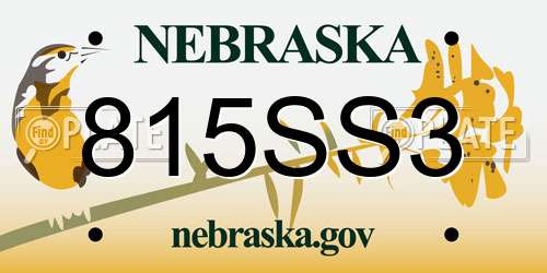 815SS3 Nebraska License Plate