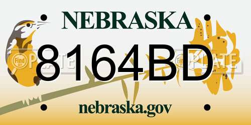 8164BD Nebraska License Plate