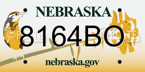 8164BO Nebraska License Plate