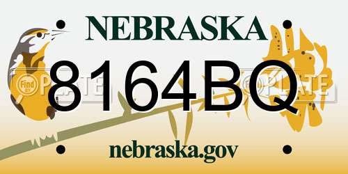 8164BQ Nebraska License Plate