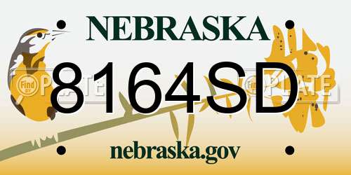 8164SD Nebraska License Plate