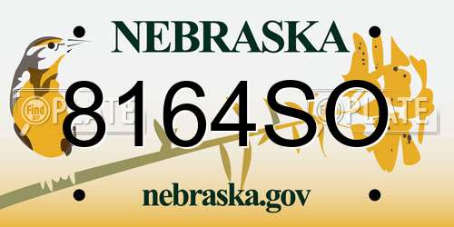 8164SO Nebraska License Plate