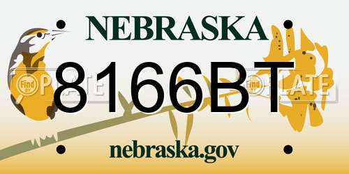 8166BT Nebraska License Plate