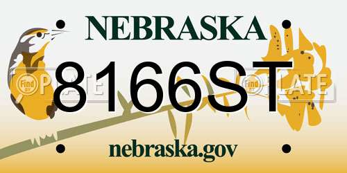 8166ST Nebraska License Plate