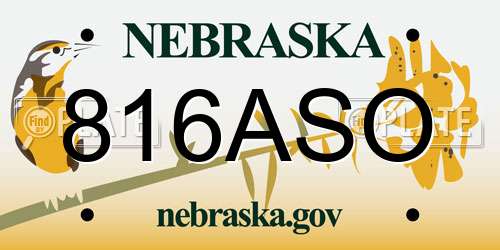 816ASO Nebraska License Plate