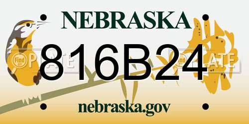 816B24 Nebraska License Plate