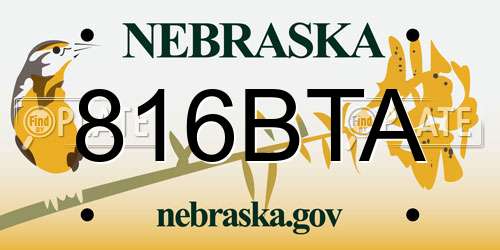 816BTA Nebraska License Plate