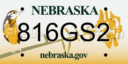 816GS2 Nebraska License Plate