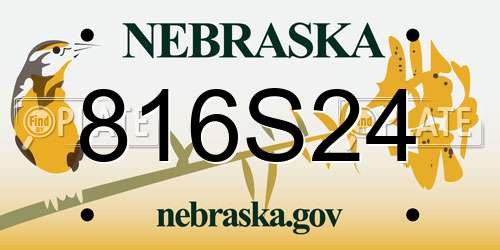 816S24 Nebraska License Plate
