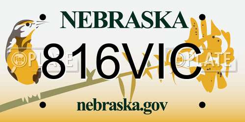 816VIC Nebraska License Plate