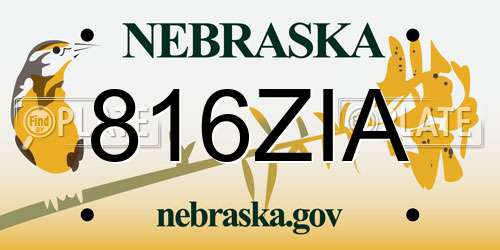 816ZIA Nebraska License Plate