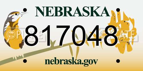 817048 Nebraska License Plate