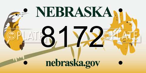 8172 Nebraska License Plate