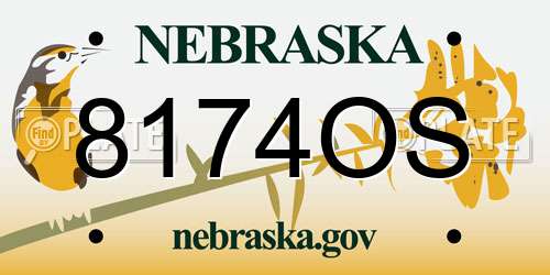 8174OS Nebraska License Plate