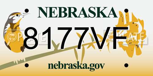 8177VF Nebraska License Plate