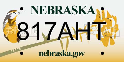 817AHT Nebraska License Plate