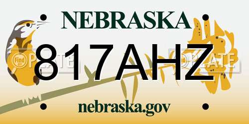 817AHZ Nebraska License Plate