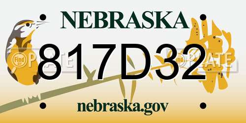 817D32 Nebraska License Plate