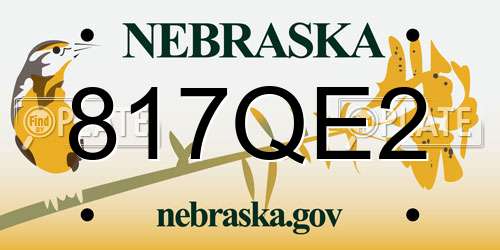 817QE2 Nebraska License Plate