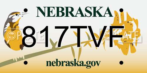 817TVF Nebraska License Plate