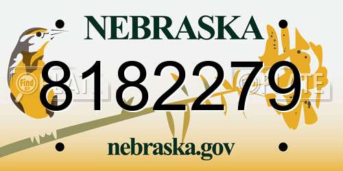 8182279 Nebraska License Plate