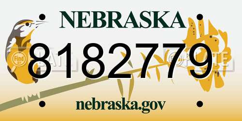 8182779 Nebraska License Plate