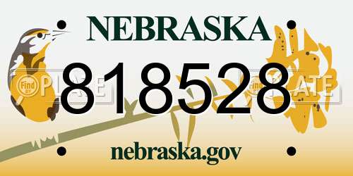 818528 Nebraska License Plate